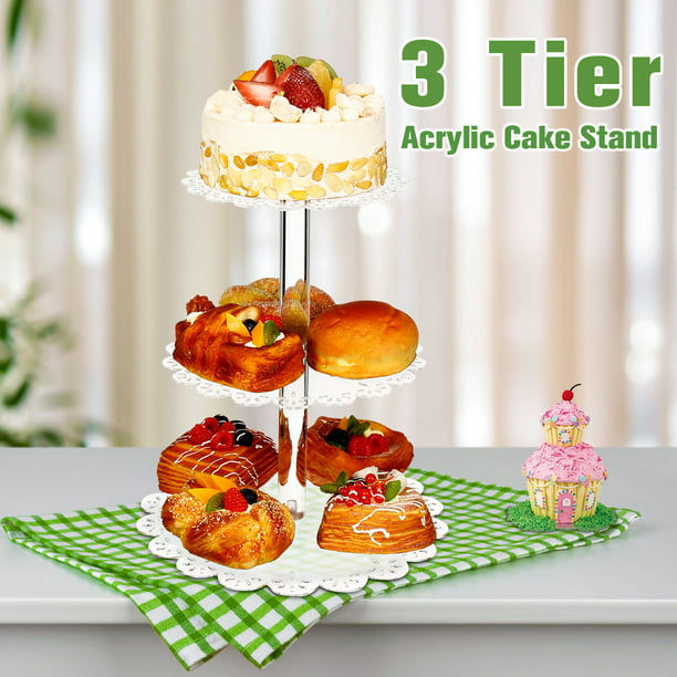 3 Tier Round Acrylic Cupcake Cake Stand Holder Wedding Party Display Holder